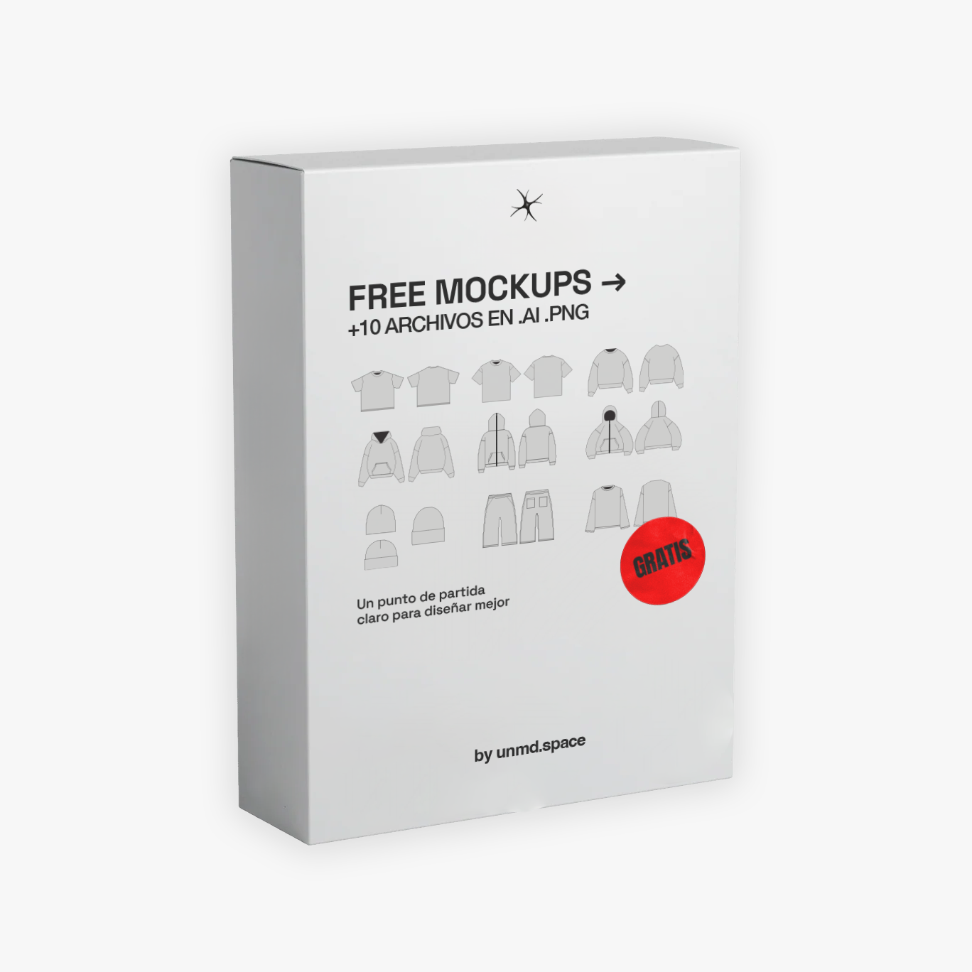 Starter Mockups UNMD® — Pack Gratis (AI, PNG)